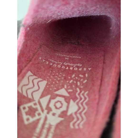 Asportuguesas Pink Wool Boho Cottagecore Footfriendly Clogs Sz EU 36 US 5.5 - Picture 7 of 8